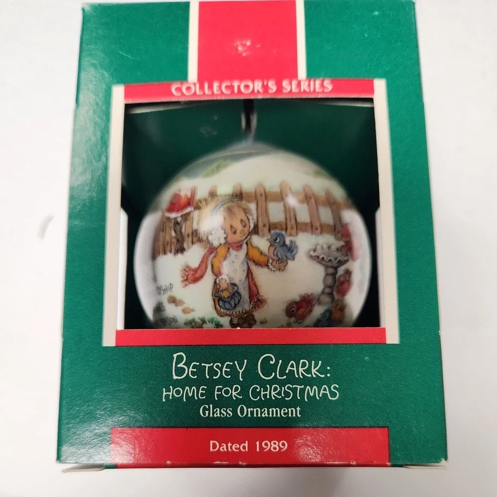 1989 Hallmark Collector's Series Ornament BETSEY CLARK Glass Ball Home for